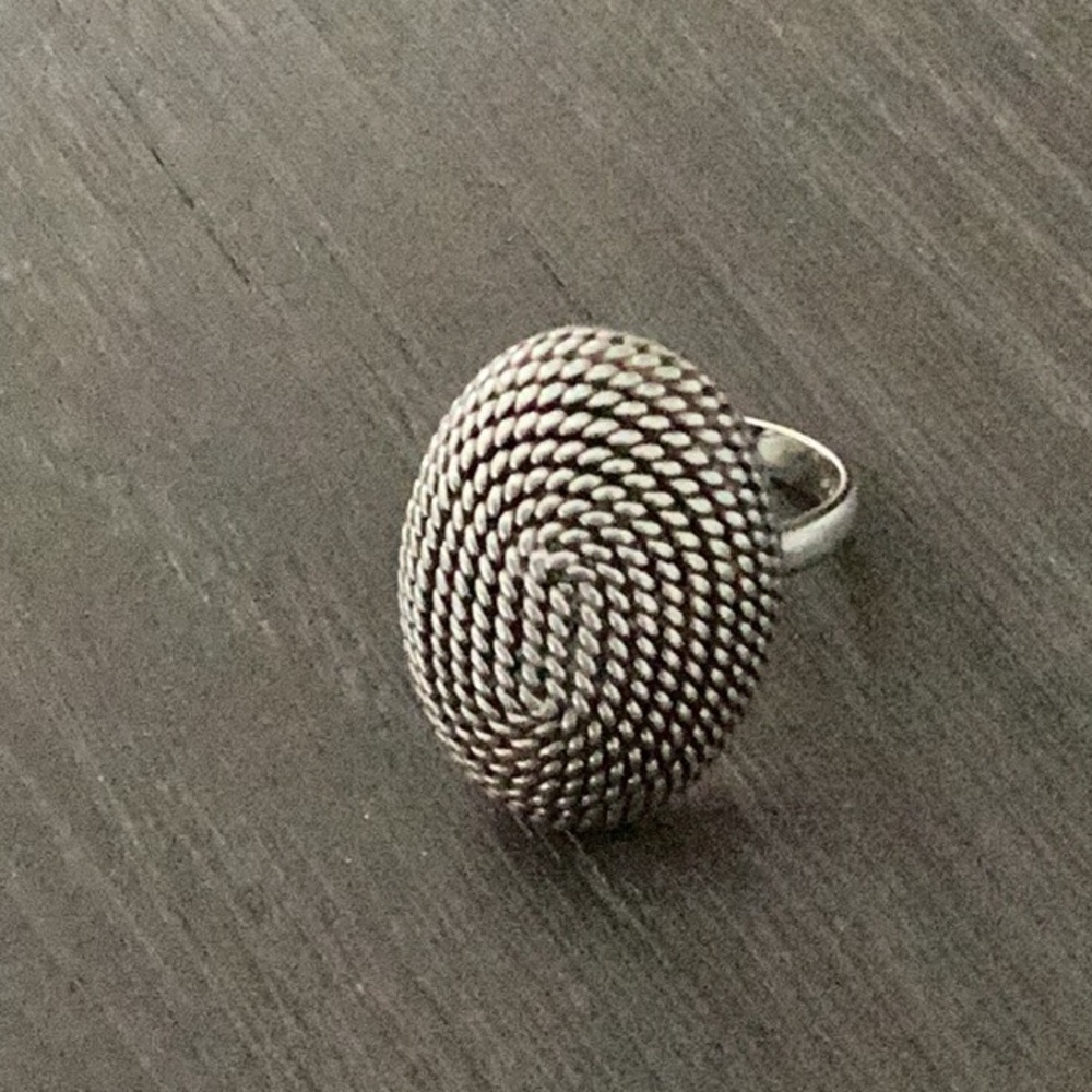 Textured Silver Ring - image 2